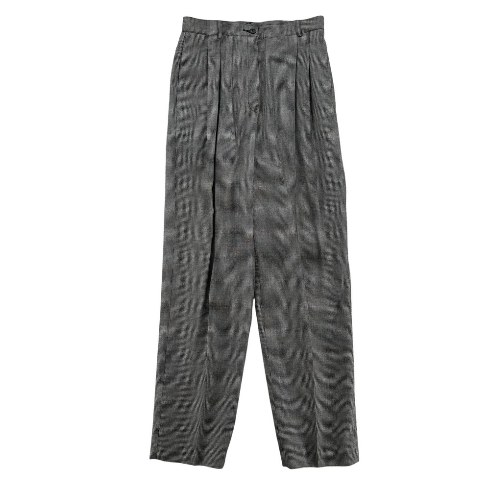 Vintage‎ Liz Claiborne Pants Womens 8 Petite Gray Houndstooth Trousers USA 90s